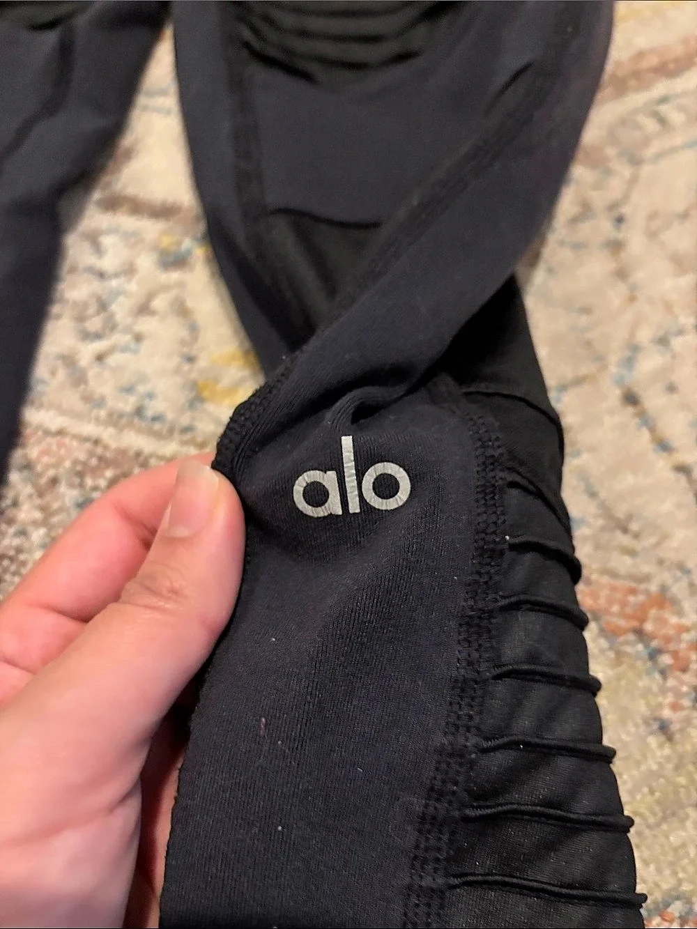Alo Black Moto Detail Leggings M
